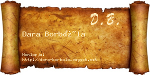 Dara Borbála névjegykártya
